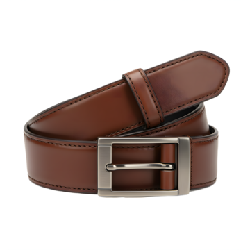 pngtree vintage brown leather belt with metal buckle png image 16305132