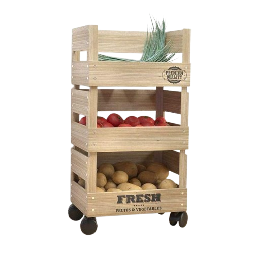 Wooden Vegetable Trolley